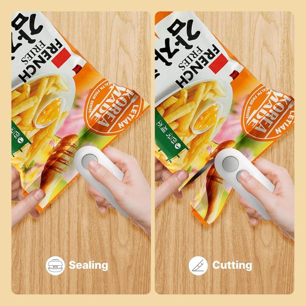 Mini 2-in-1 USB Rechargeable Heat Sealing Machine with Cutter – Portable Snack & Food Bag Sealer