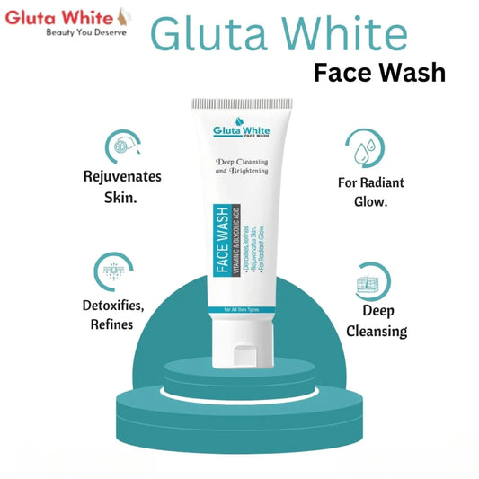 Gluta White Face Wash – Deep Cleansing • Brightening • Oil Control • Gentle Daily Cleanser