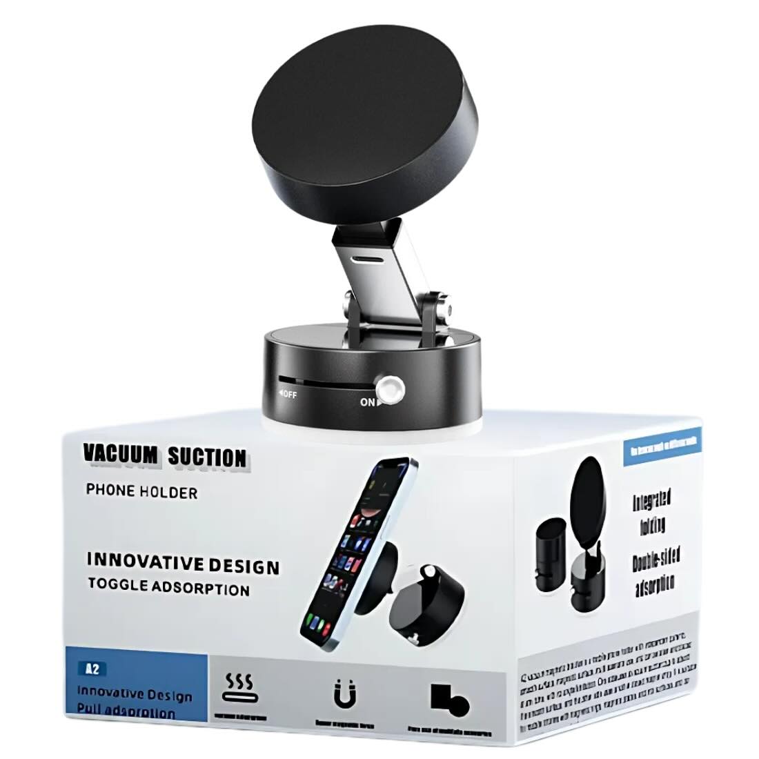 Magnetic Wireless Phone Holder with Vacuum Suction Cup – Strong Grip & Foldable Design