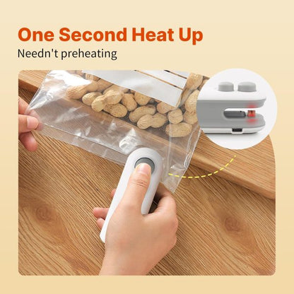 Mini 2-in-1 USB Rechargeable Heat Sealing Machine with Cutter – Portable Snack & Food Bag Sealer
