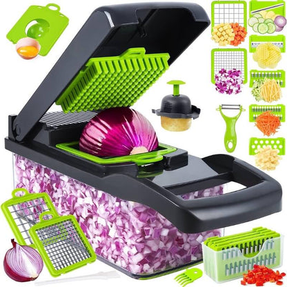 16-in-1 High-Quality Vegetable Chopper &Mandoline Slicer – Multifunctional Food Cutter, Grater & Spiralizer