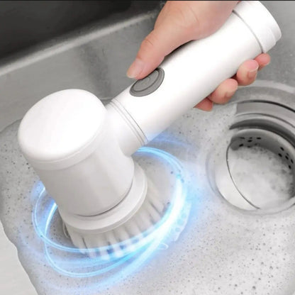 5 in 1 Rechargeable Magic Brush | Electric Cleaning Scrubber | Dish Washing, Car Waxing & Multipurpose Household Cleaner
