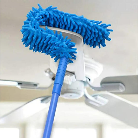Flexible Microfiber Duster with Telescopic Stainless Steel Handle – Bendable Head for Fan & Home Cleaning
