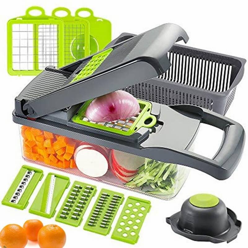 16-in-1 High-Quality Vegetable Chopper &Mandoline Slicer – Multifunctional Food Cutter, Grater & Spiralizer