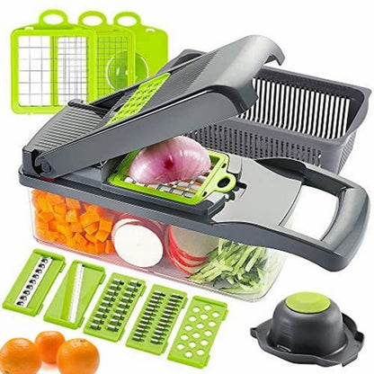 16-in-1 High-Quality Vegetable Chopper &Mandoline Slicer – Multifunctional Food Cutter, Grater & Spiralizer