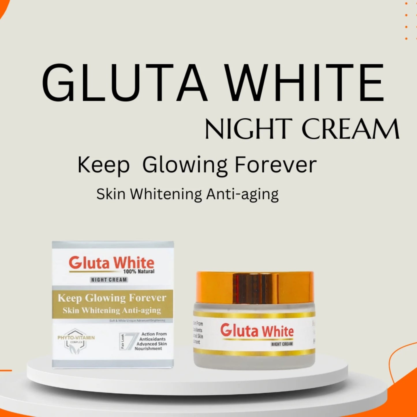 Gluta White Day & Night Cream – Whitening, Anti-Aging & Hydrating Face Care (50g)