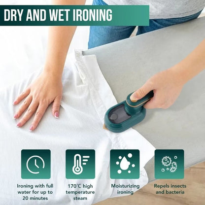 Portable Mini Steam Iron — Handheld 2-in-1 Garment Steamer for Home & Travel