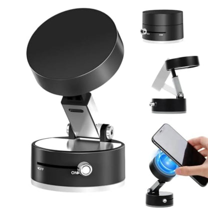 Magnetic Wireless Phone Holder with Vacuum Suction Cup – Strong Grip & Foldable Design
