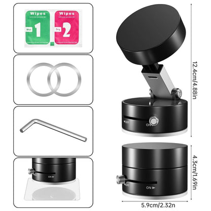 Magnetic Wireless Phone Holder with Vacuum Suction Cup – Strong Grip & Foldable Design