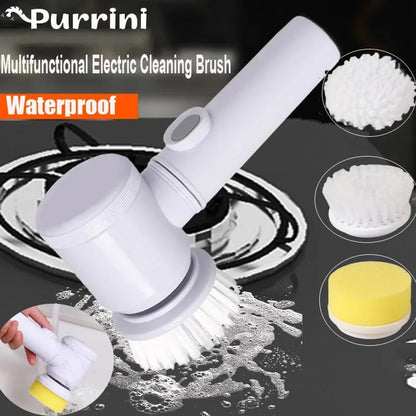 5 in 1 Rechargeable Magic Brush | Electric Cleaning Scrubber | Dish Washing, Car Waxing & Multipurpose Household Cleaner