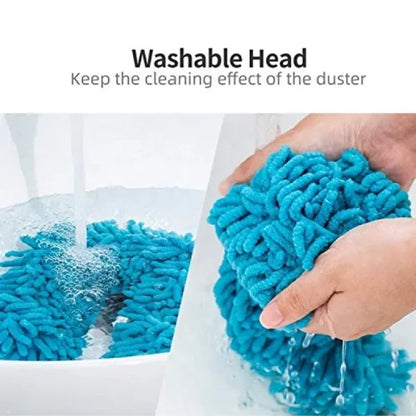 Flexible Microfiber Duster with Telescopic Stainless Steel Handle – Bendable Head for Fan & Home Cleaning