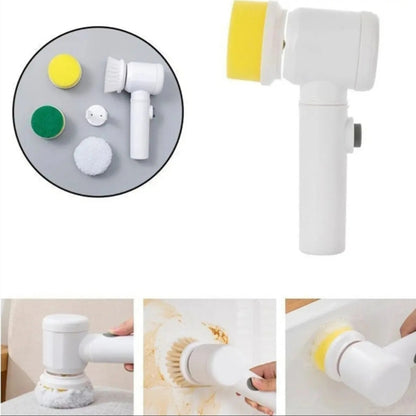 5 in 1 Rechargeable Magic Brush | Electric Cleaning Scrubber | Dish Washing, Car Waxing & Multipurpose Household Cleaner