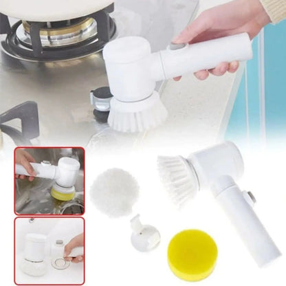 5 in 1 Rechargeable Magic Brush | Electric Cleaning Scrubber | Dish Washing, Car Waxing & Multipurpose Household Cleaner