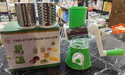 Tabletop Drum Grater – Manual Vegetable Cutter, Slicer & Multi-Functional Kitchen Gadget (Random Color)
