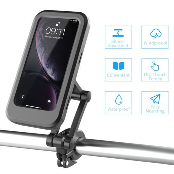 Waterproof Magnetic Bicycle Phone Holder – 360° Rotatable Mount